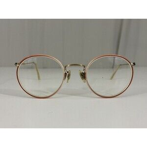 Vintage Art Craft USA Two Tone Pink Round Eyeglass Frames Unique Retro Classic